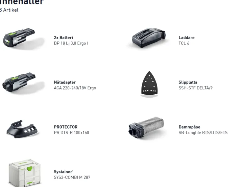 Festool Batterislip Delta DTSC 400 3,0 I-Set