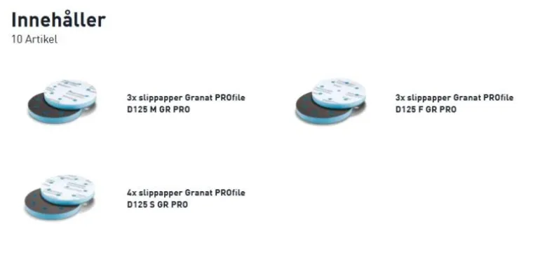 Festool Slippapper D125 GR PRO -Set