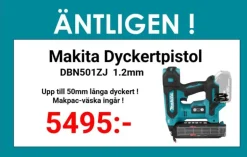Makita DBN501ZJ Dyckertpistol 18 volt