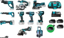 Makita DLX6141G SuperPlus Combokit 9 st maskiner +Radio & väska +1st extra 5,0Ah-batteri-på-köpet! Värde 995:-