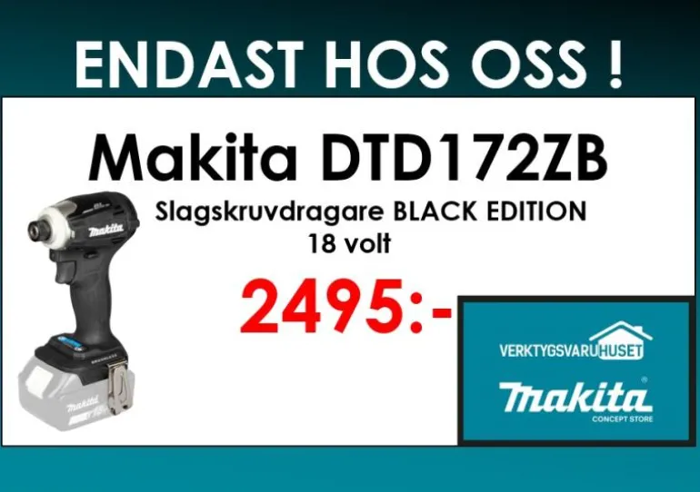 Makita DTD172ZB Slagskruvdragare 18V -Black edition