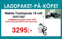 Makita DUS158Z Tryckspruta ryggburen 18V, 15L