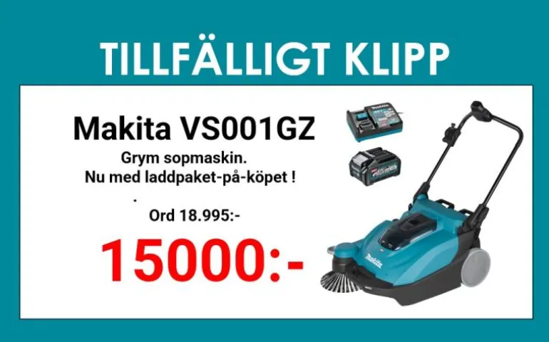 Makita VS001GZ Sopmaskin , Laddpaket-på-köpet !