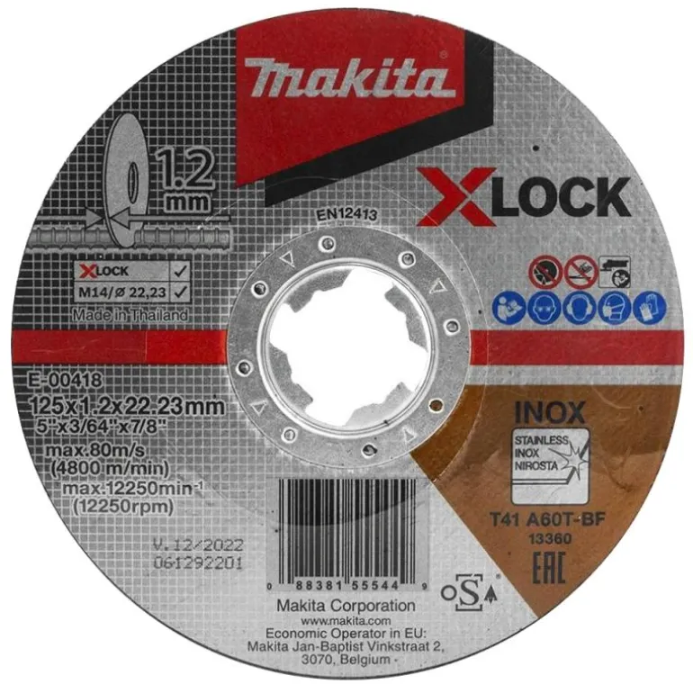 Makita X-lock kapskiva 125x1,2 mm • Metall / Rostfritt