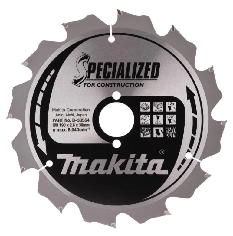Sågklinga Trä med spik 190x30x2,6 12T Specialized