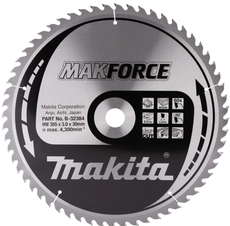 Sågklinga Trä 355x30x3,0 60T Makforce