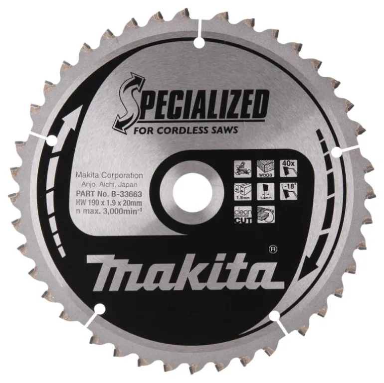 Sågklinga Trä 190x20x1,9 40T Specialized